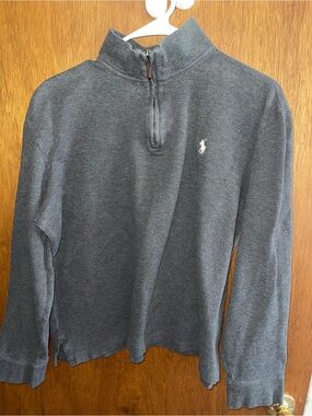 Polo by Ralph Lauren Charcoal Gray Quarter-Zip Sweater